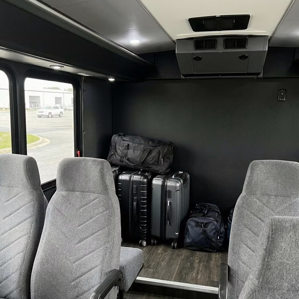 seaside 15 passenger minibus luggage area