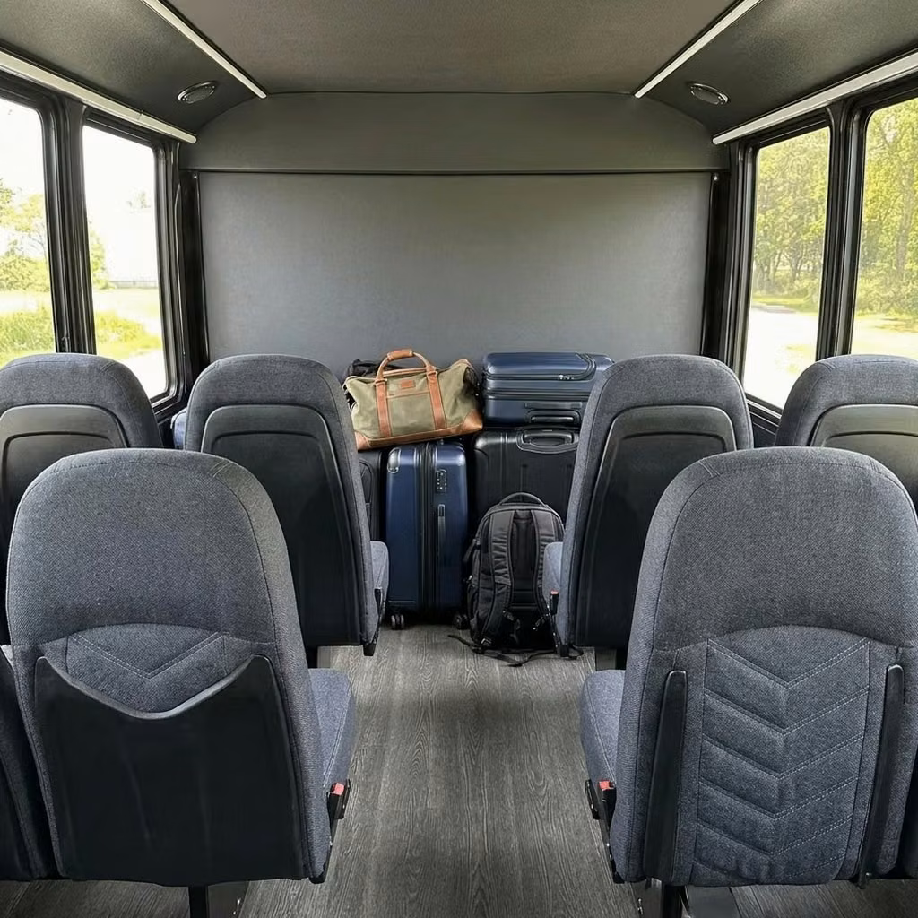 seaside 25 passenger minibus luggage area
