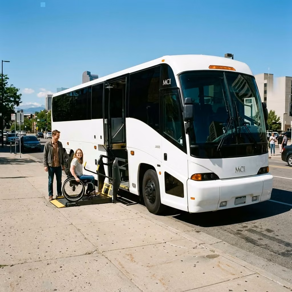 seaside 56 passenger charter bus wheelchair lift