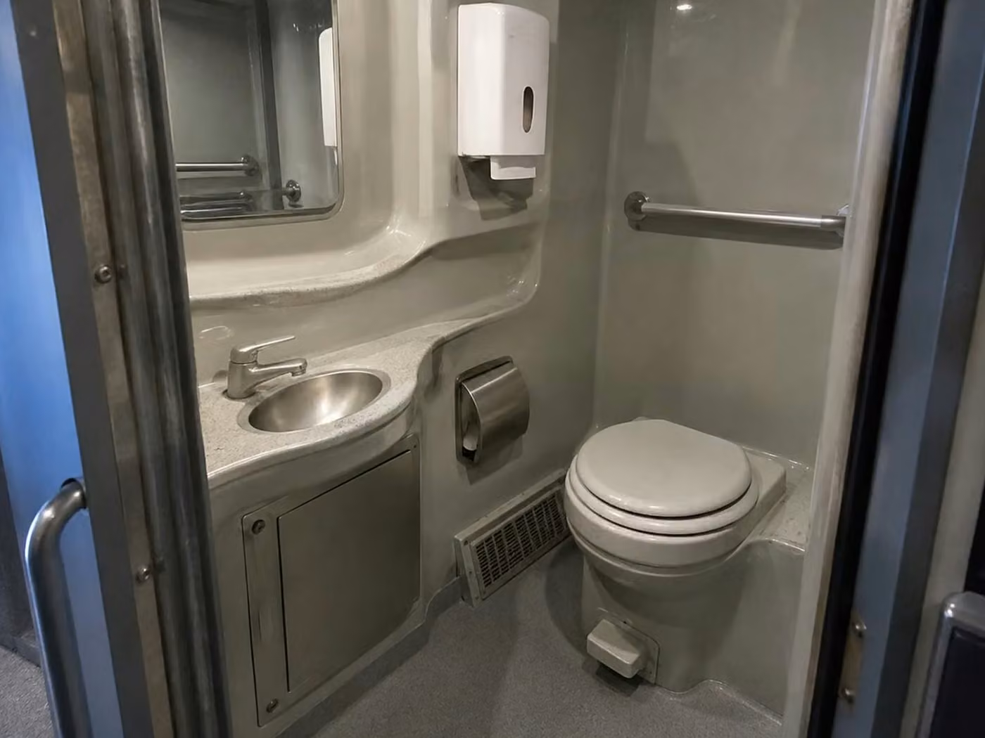 seaside charter bus onboard restroom