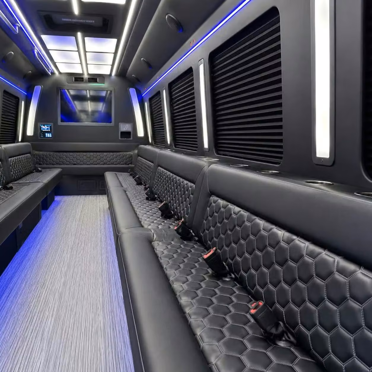 seaside party bus party lighting