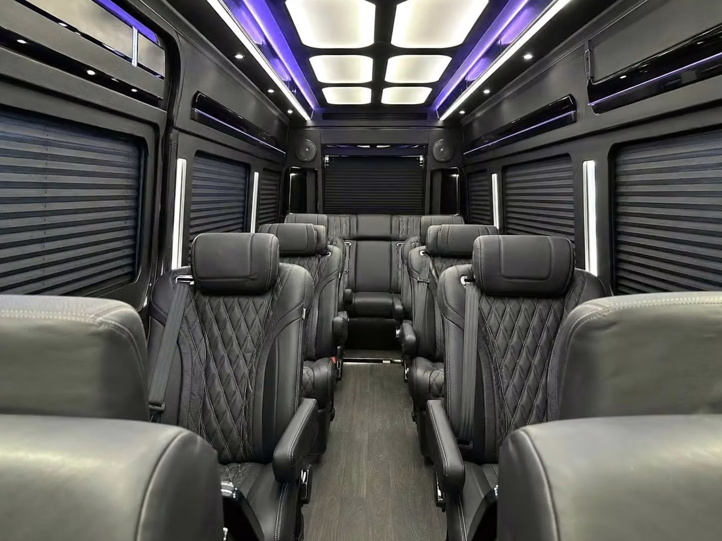 seaside sprinter van rental with driver reclining seats