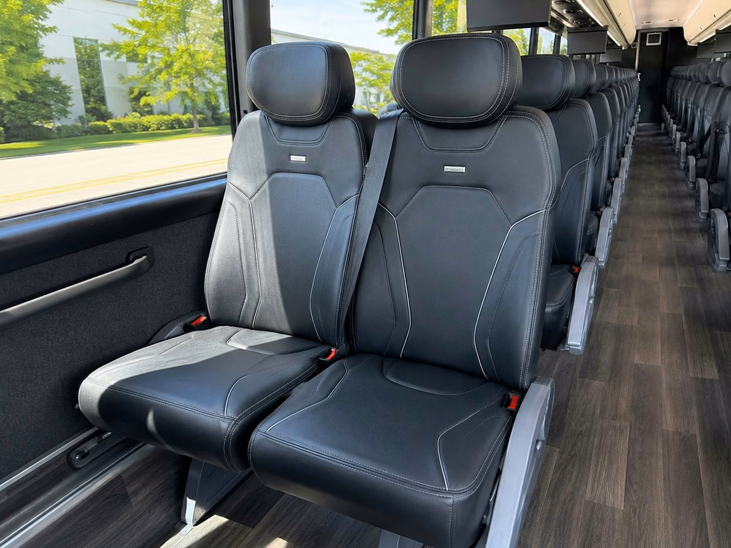 56 passenger charter bus inside